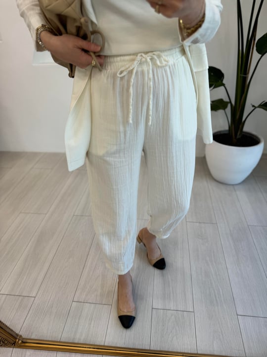EKRU PAÇASI PİLİLİ PANTOLON