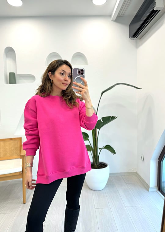 FUŞYA 1000 YIRTMAÇ DETAY SWEAT 