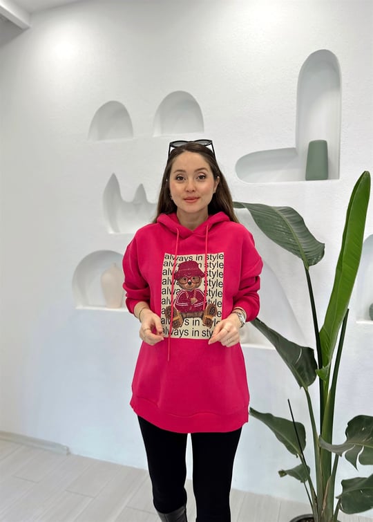 FUŞYA BASKILI SWEAT