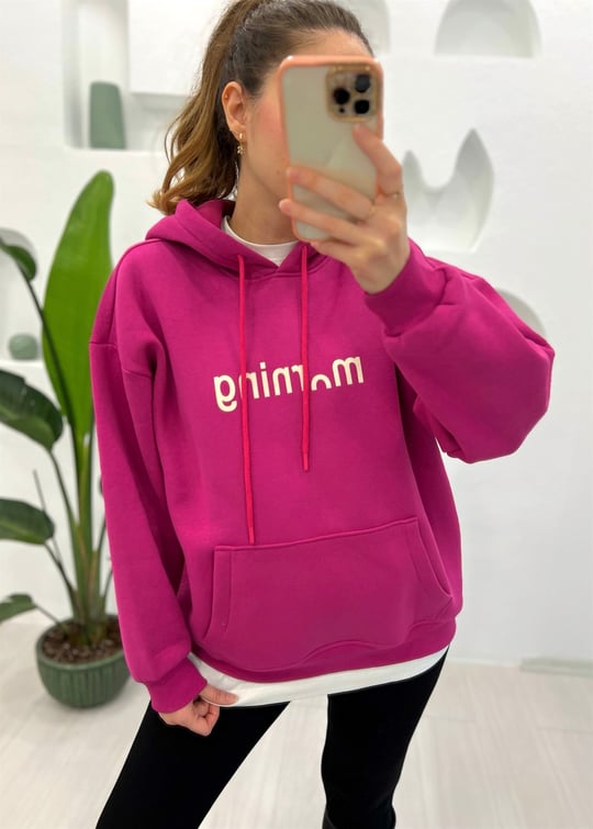 FUŞYA BASKILI SWEAT