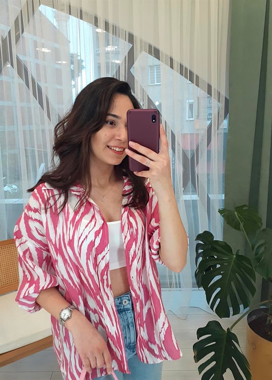 FUŞYA OVERSİZE GÖMLEK