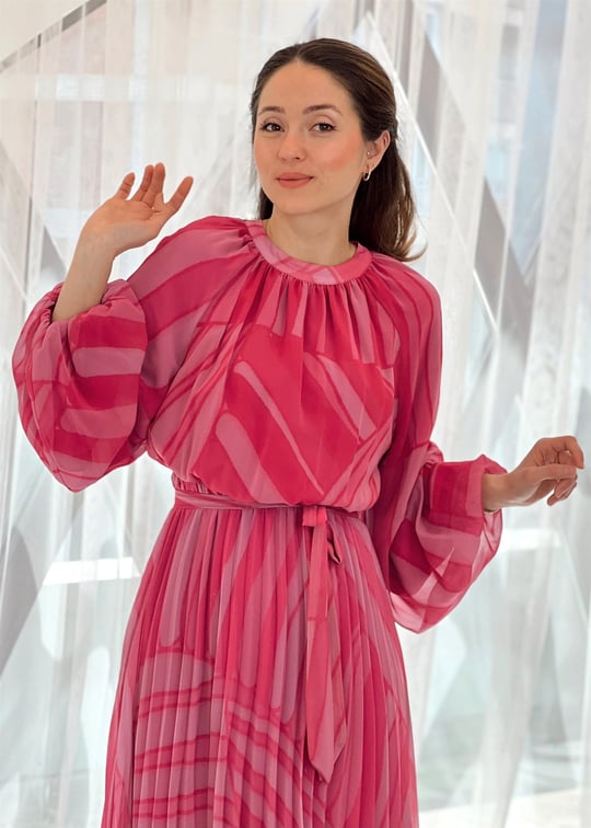 FUŞYA ŞİFON ELBİSE