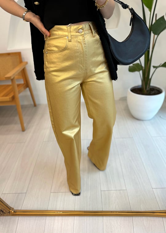 GOLD 1047 METALİK PANTOLON