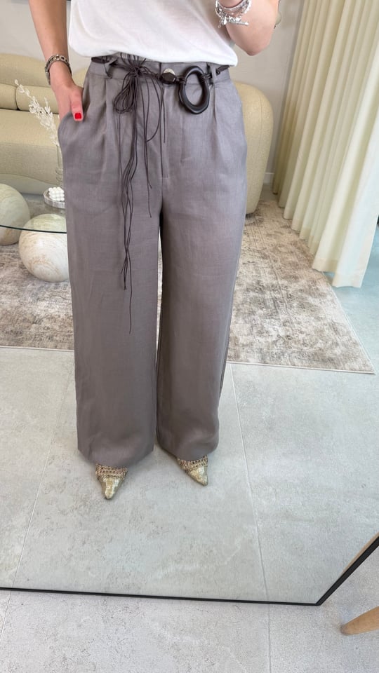GRİ 1861 KETEN PANTOLON