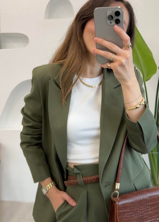 HAKİ 0873 OVERSİZE BLAZER CEKET