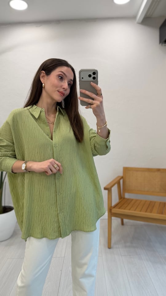 HAKİ 3344 PUL DETAY GÖMLEK 