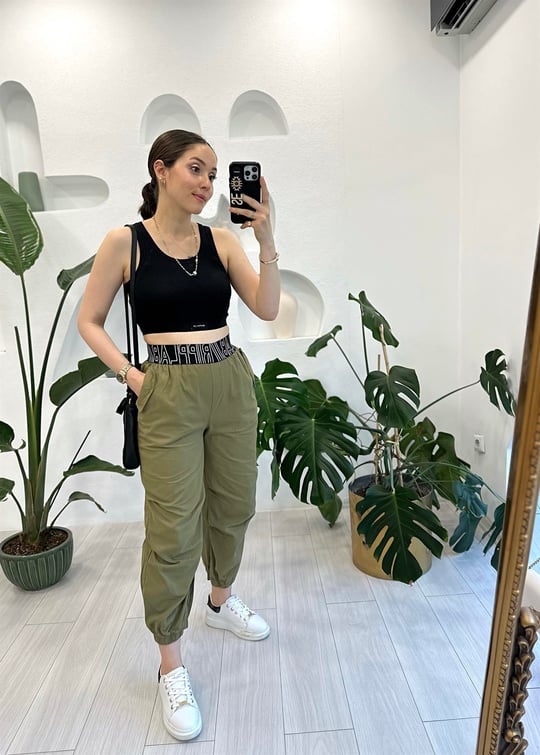HAKİ 50776 YAZILI PANTOLON