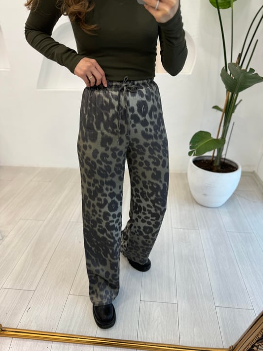 HAKİ 6645 LEOPAR DESEN PANTOLON 
