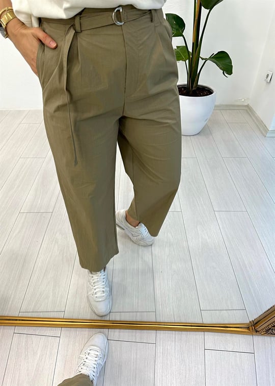 HAKİ 71176 KEMERLİ PAPERBAG PANTOLON