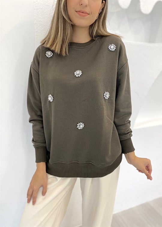 HAKİ TAŞLI SWEAT