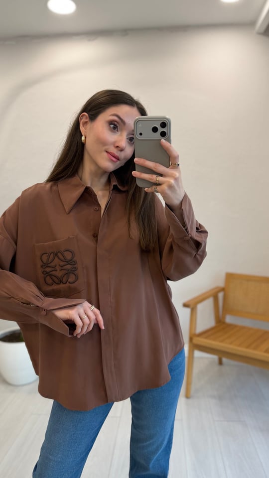 KAHVE 010 NAKIŞ DETAY GÖMLEK