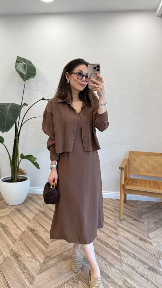 KAHVE 1137 GÖMLEK ELBİSE TAKIM