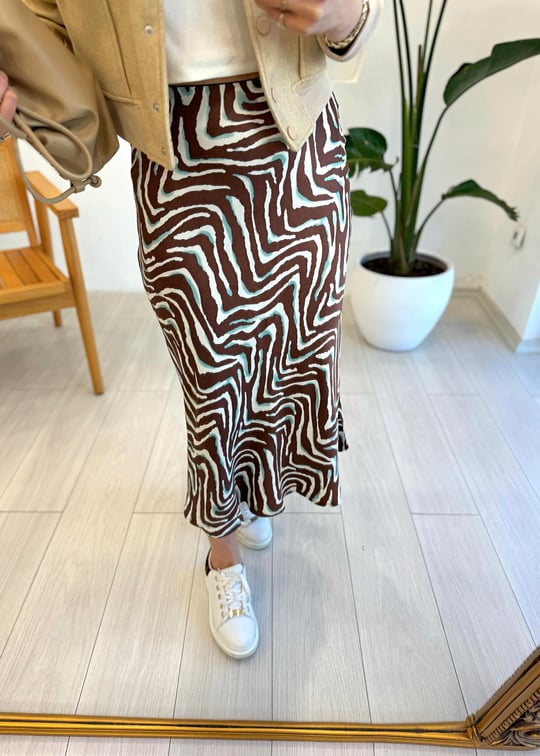 KAHVE 16129 ZEBRA DESEN SATEN ETEK 