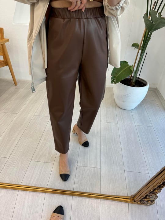 KAHVE 4001 DERİ PANTOLON 