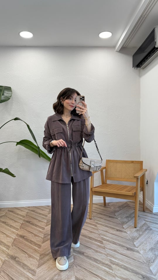 KAHVE 4025 FERMUARLI PANTOLON TAKIM 