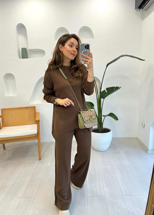KAHVE 40624 TRİKO TAKIM 