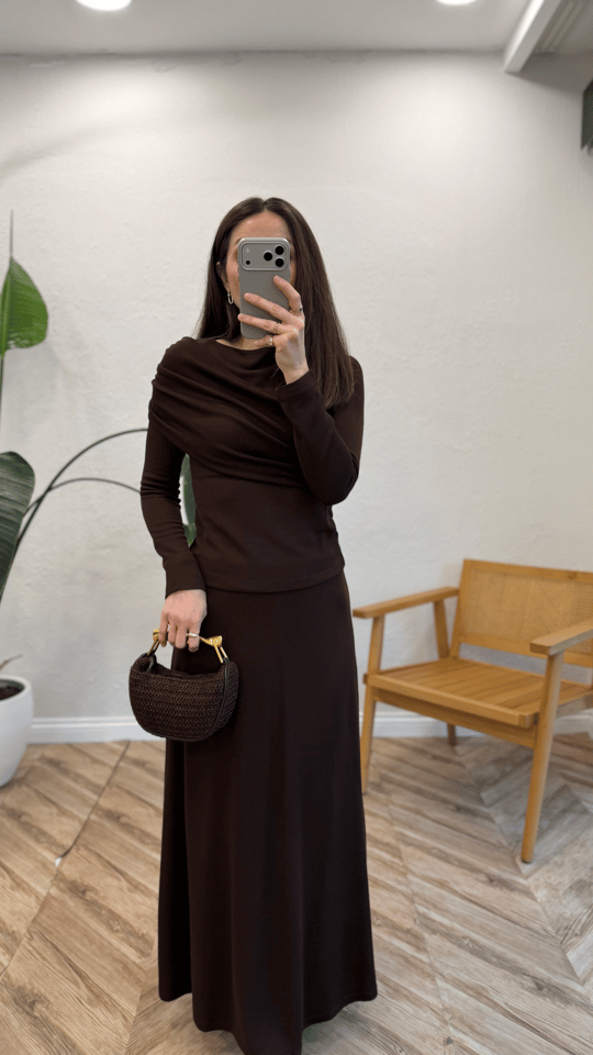 KAHVE 6147 YAKA DETAY ETEKİ TAKIM
