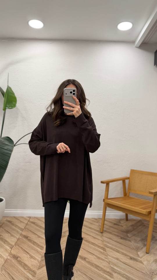 KAHVE 6651 YIRTMAÇ DETAY TRİKO 