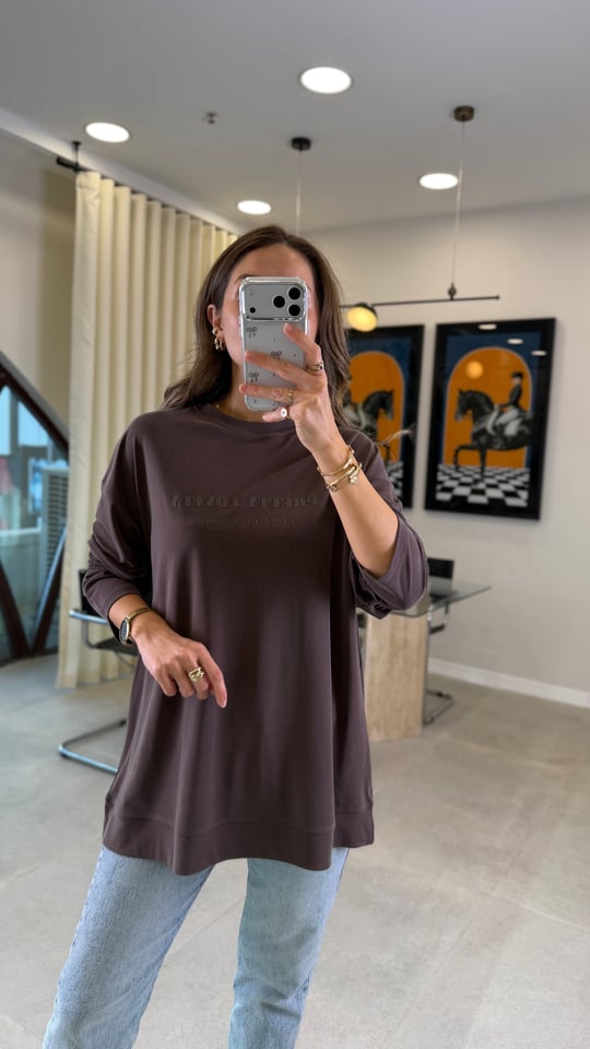 KAHVE 7840 BASKILI TİŞÖRT 