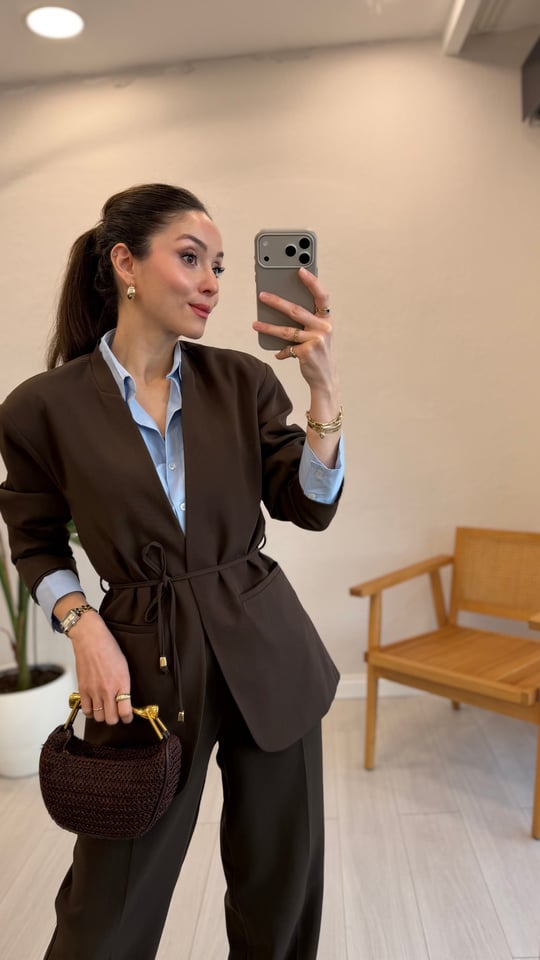 KAHVE 9702 BAĞCIKLI CEKET 