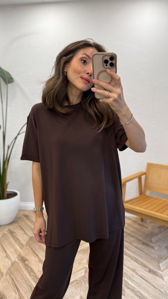 KAHVERENGİ 6124 BAMBU TİŞÖRT 