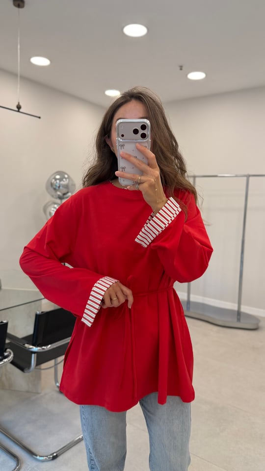 KIRMIZI 3521 GARNİLİ SWEAT