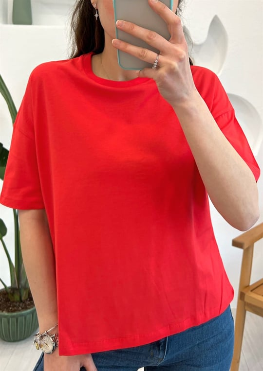 KIRMIZI 3683 BASİC TSHIRT 