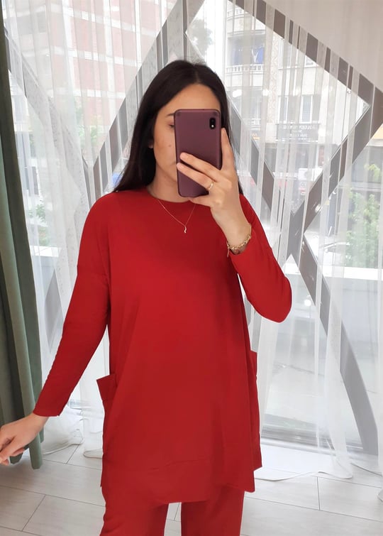 KIRMIZI 5015 YANLARI CEPLİ TAKIM 