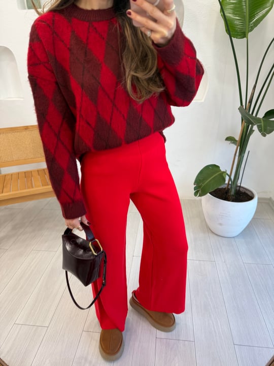 KIRMIZI 5254 TRİKO PANTOLON