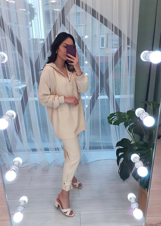 KOYU BEJ KAPİŞONLU TAKIM 