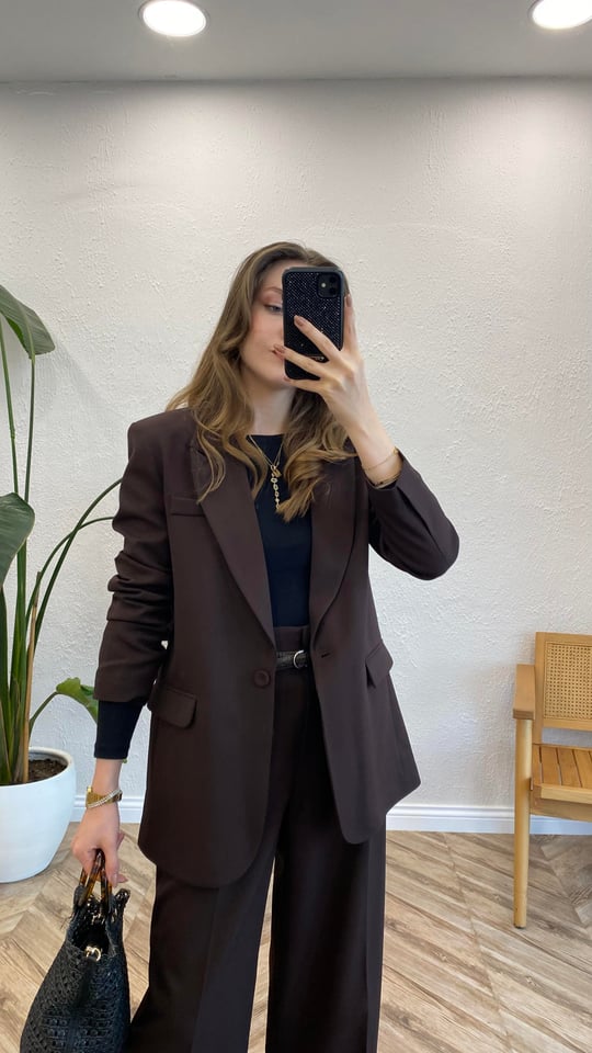 KOYU KAHVE 0873 BLAZER CEKET