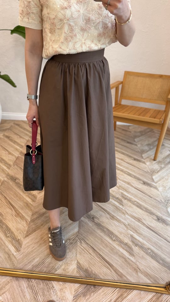 KOYU KAHVE 4548 KEMERLİ ETEK