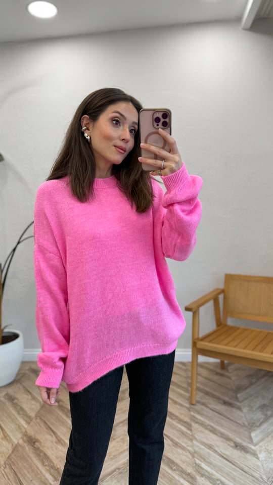 KOYU PEMBE 1068 VEREVLİ KAZAK 