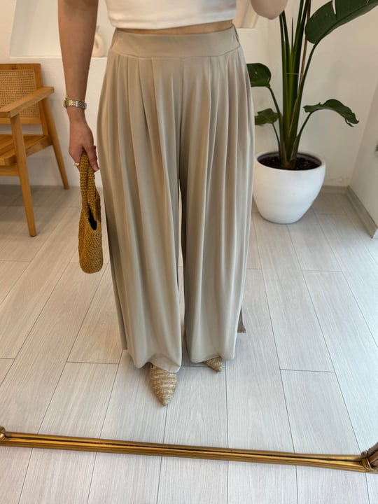 KREM 1669 PİLELİ OYSHO PANTOLON 