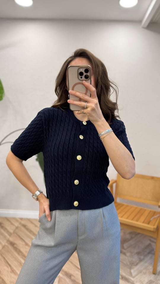 LACİVERT 0147 KISA KOL HIRKA 