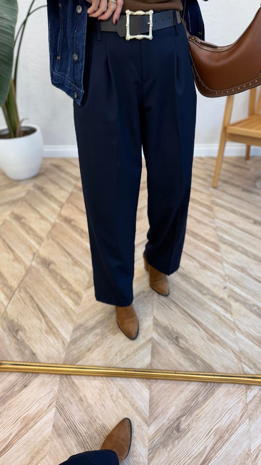 LACİVERT 0604 KEMERLİ PANTOLON 