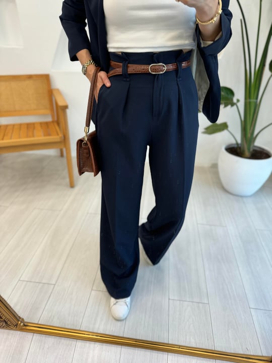 LACİVERT 1262 KEMERLİ PANTOLON 