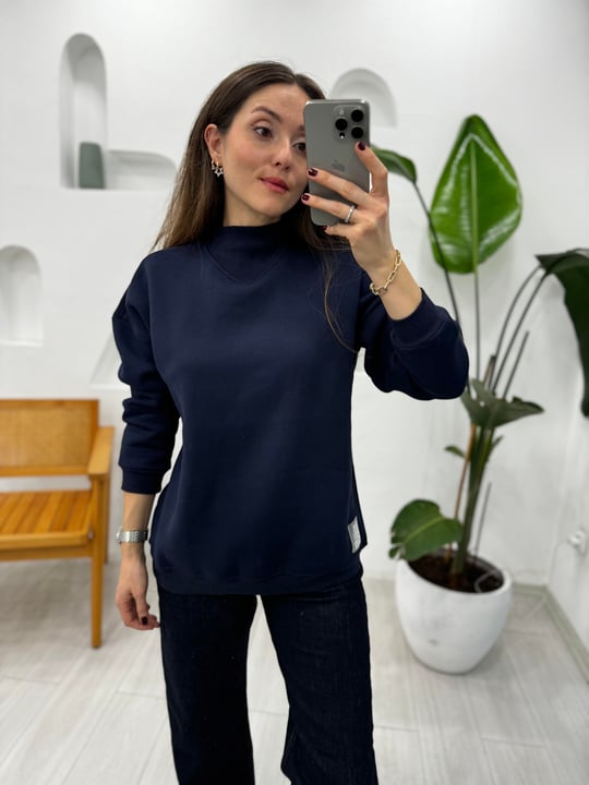 LACİVERT 1273 BOĞAZLI SWEATSHİRT