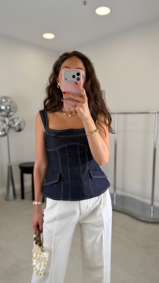 LACİVERT 2348 DENİM BLUZ 