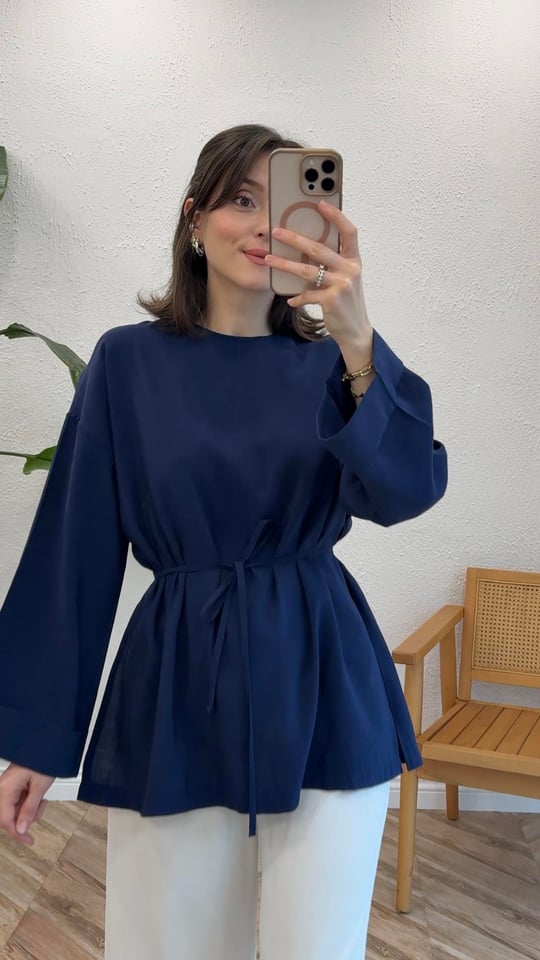 LACİVERT 2929 DİKİŞ DETAY GÖMLEK 
