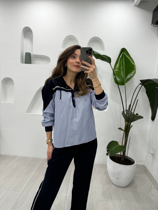 LACİVERT 2960 ÇİZGİLİ GÖMLEK 