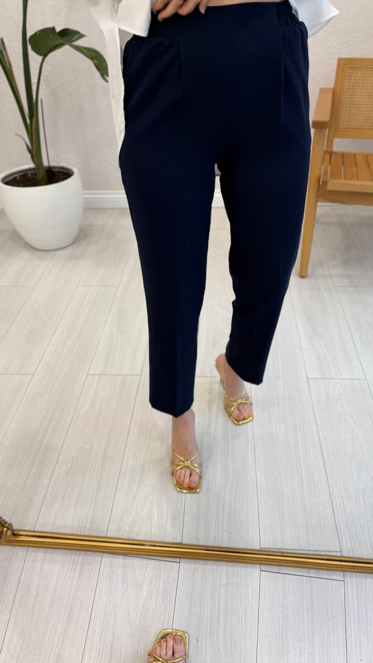 LACİVERT 3229 BELİ LASTİKLİ PANTOLON