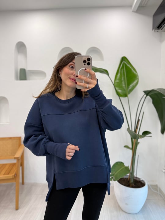 LACİVERT 40111 OVERSİZE SWEAT 