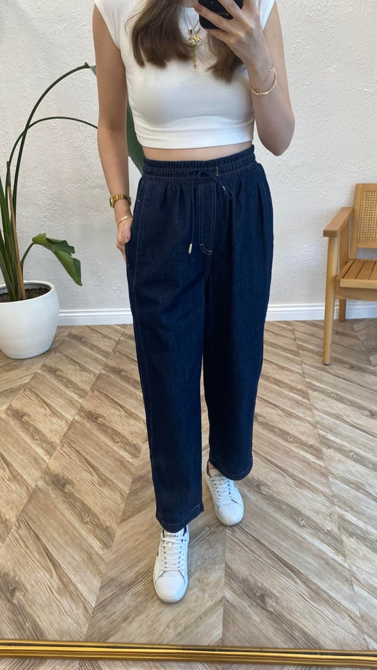 LACİVERT 5846 KONİK DENİM PANTOLON 