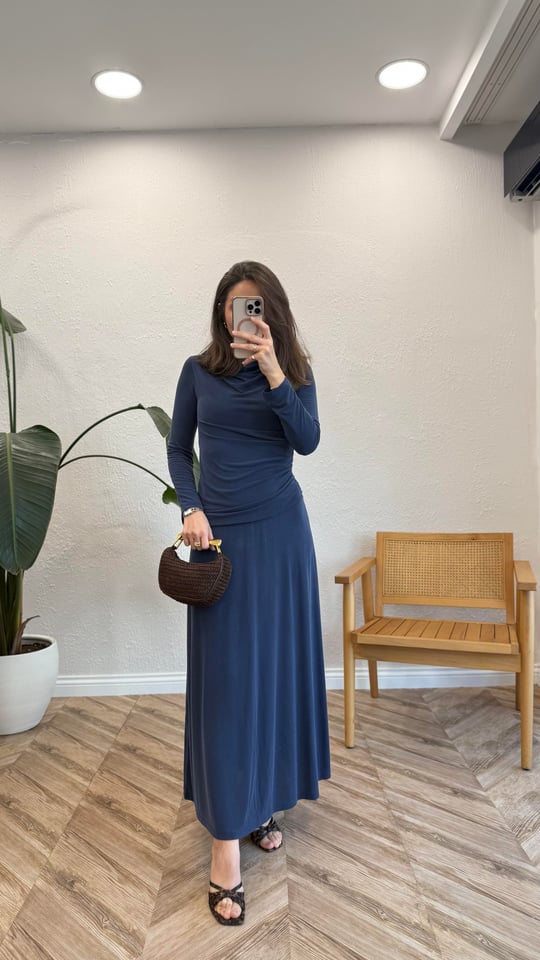 LACİVERT 6023 ELBİSE