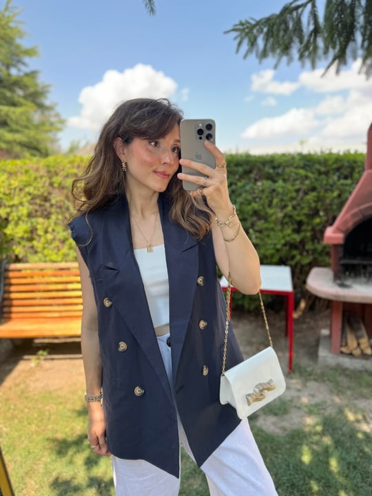 LACİVERT 6330 KETEN YELEK 