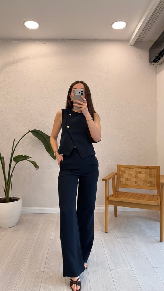 LACİVERT  7055 YELEK PANTOLON TAKIM 