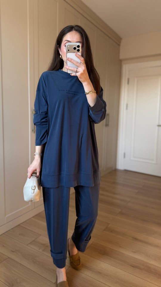 LACİVERT 7061 PAÇA DETAY TAKIM 