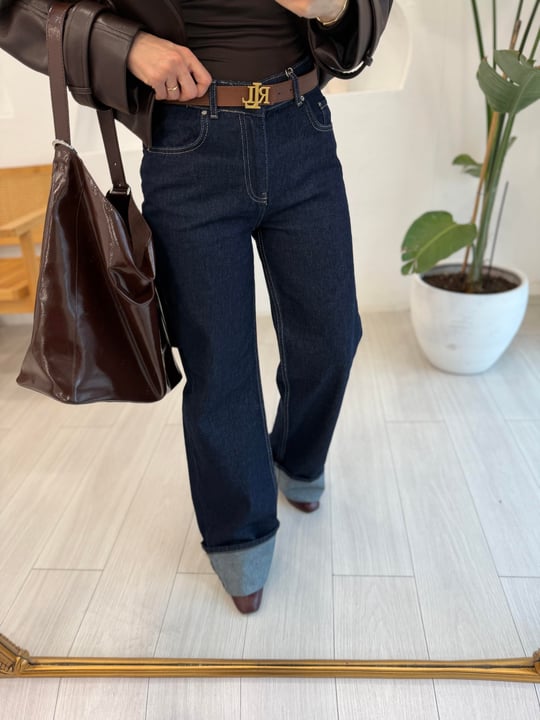 LACİVERT 71752 PAÇASI KATLI JEAN 