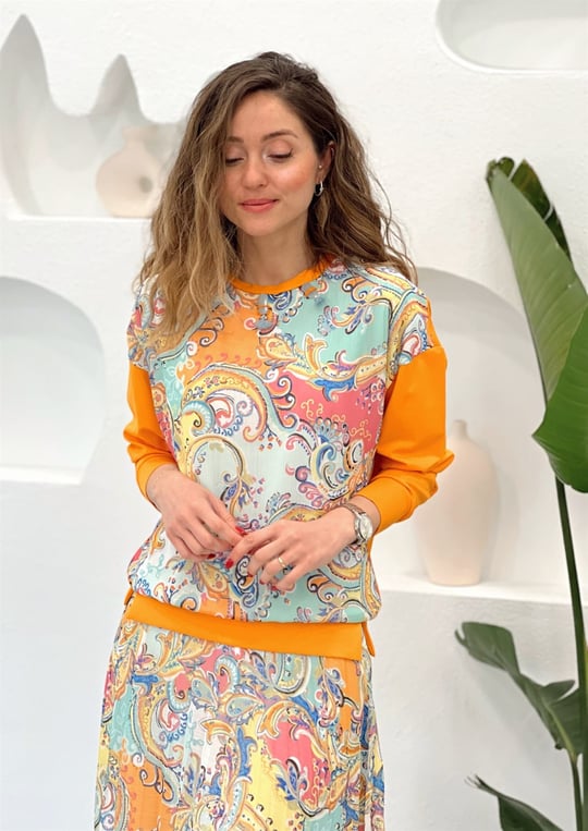 MANGO ŞAL DESEN BAMBU TUNİK 